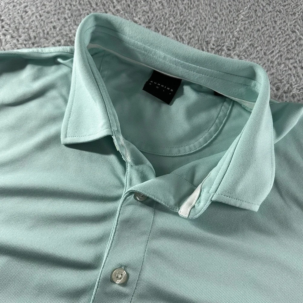 Dunning Golf Polo‎ Shirt Mens Large Light Blue Performance Forsgate Club NJ